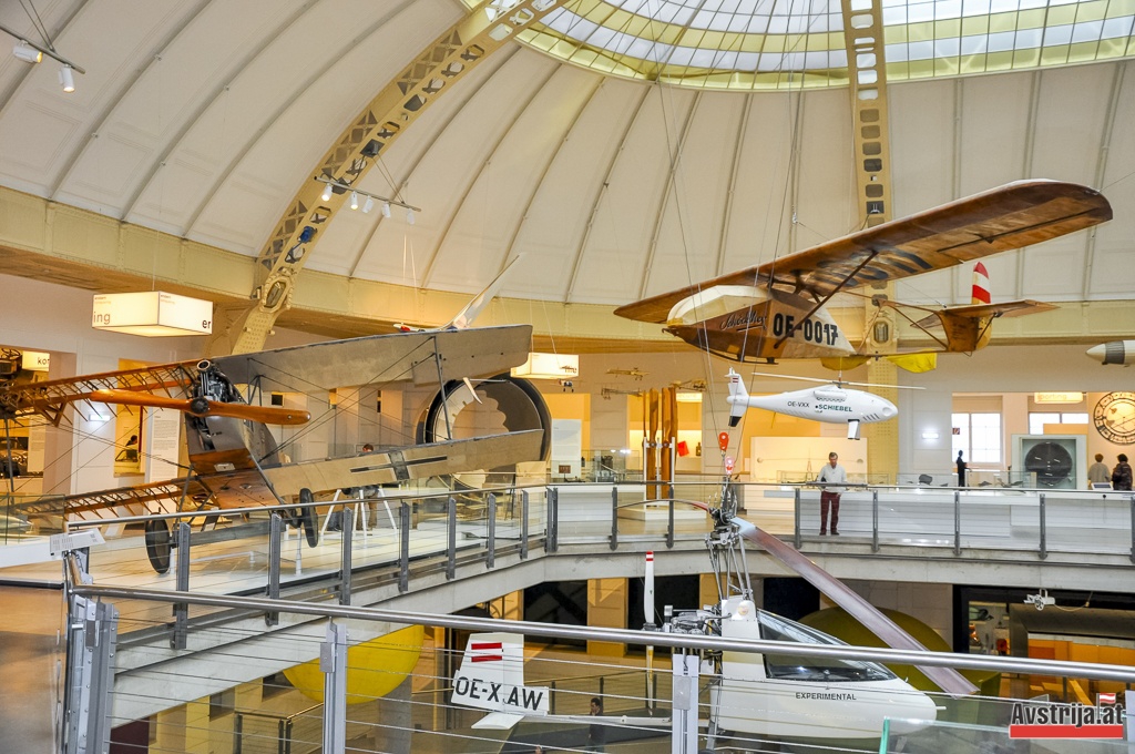 Боковое крыло Венского технического музея с самолетами.
