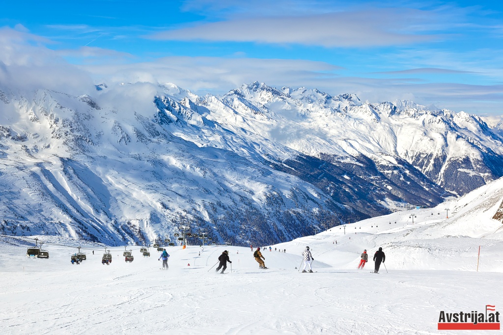 Катание на лыжах на горнолыжном курорте Обергургль-Хохгургль в Тироле