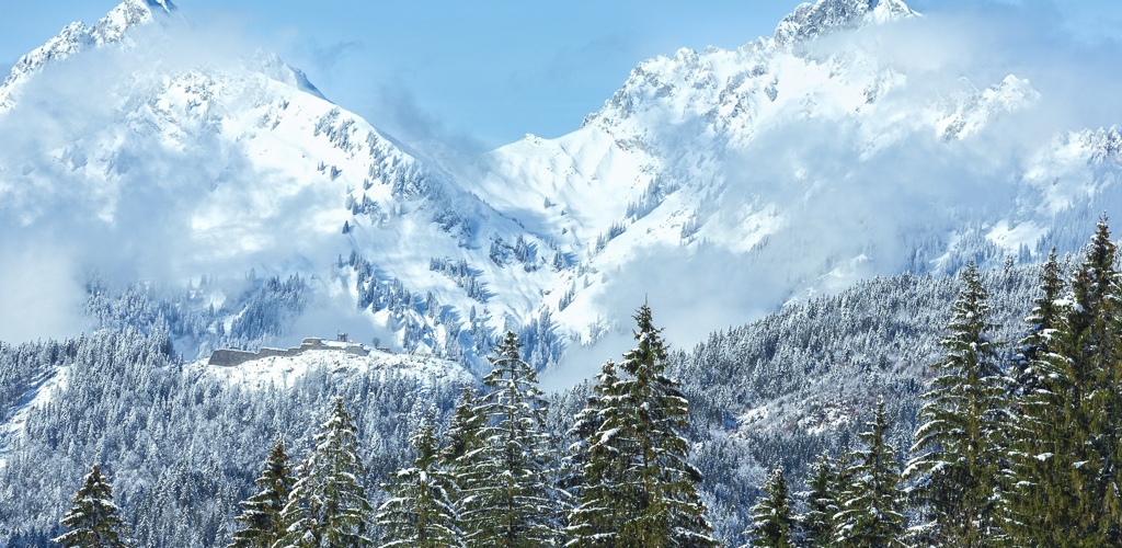 Зимовий гірський пейзаж Тіролю, Австрія